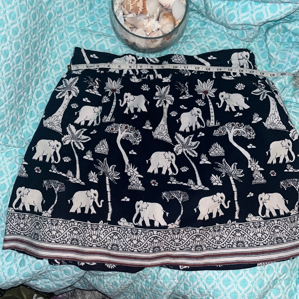 Loft Navy / White Linen Elephant Skirt LP